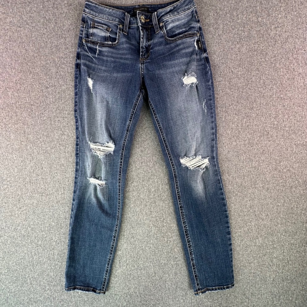 Silver Jeans Co. Jeans Womens 26 Boyfriend Blue Distressed EXCELLENT